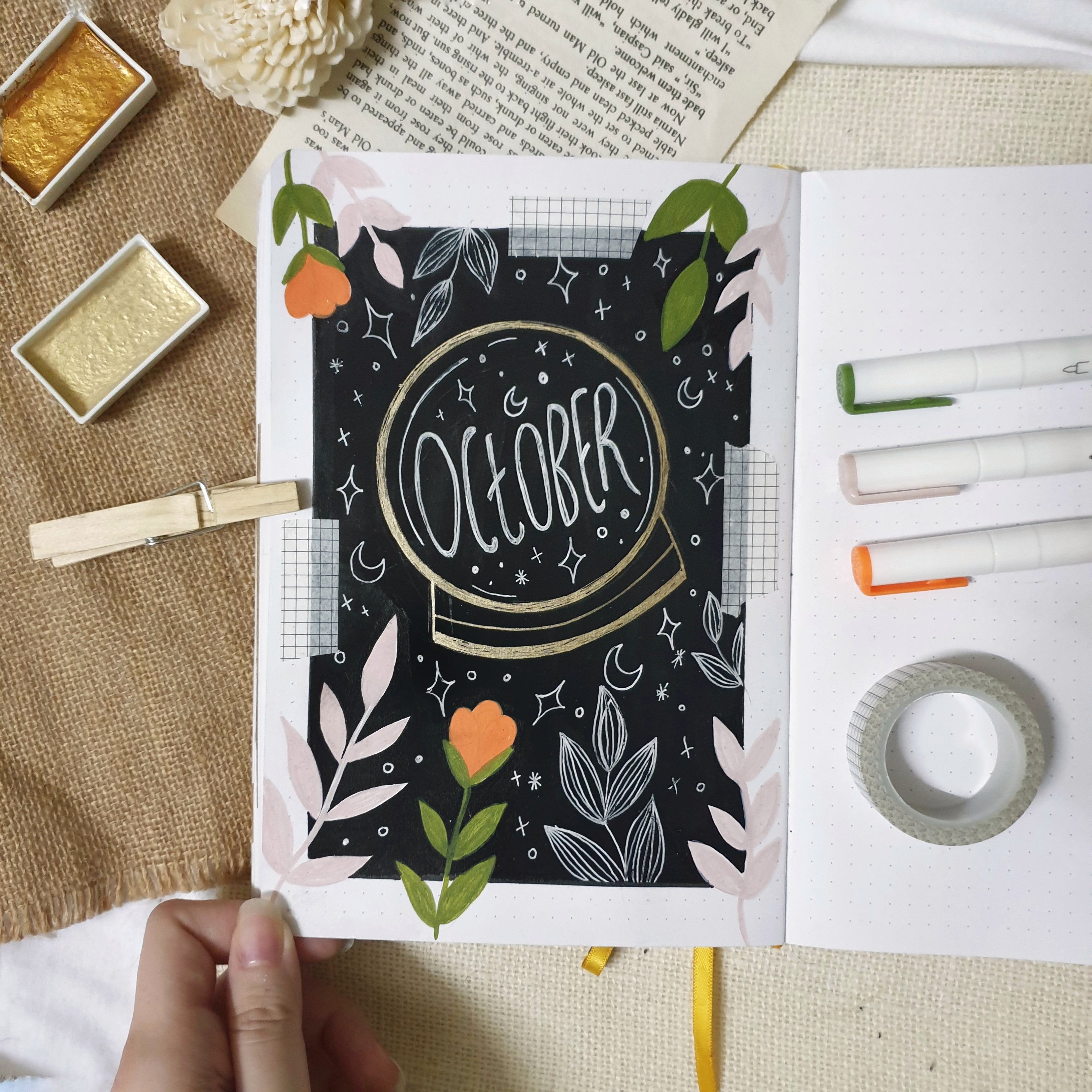 Bullet Journal Idea: Halloween Theme + Free Printable Sticker