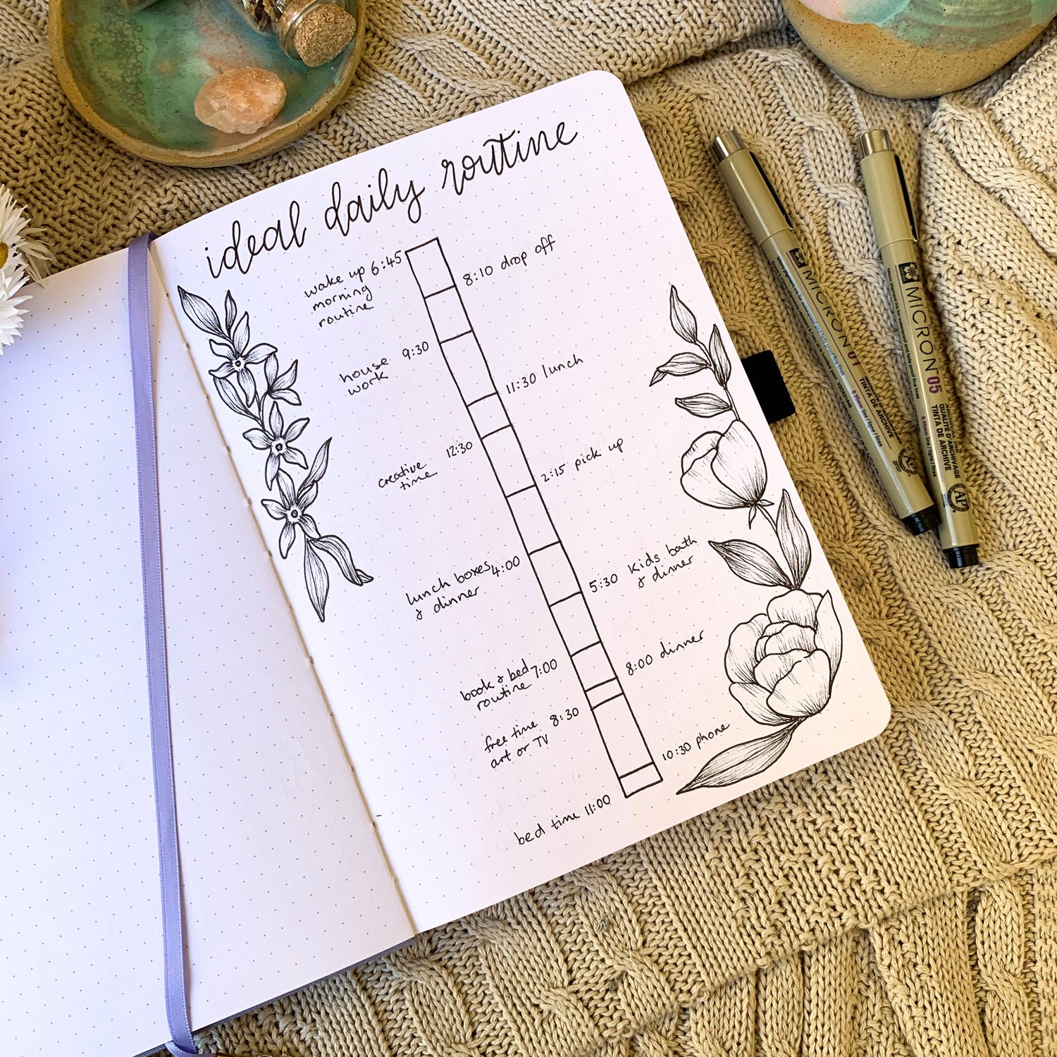 Bullet Journal Drawing Template, Journal Writing Template