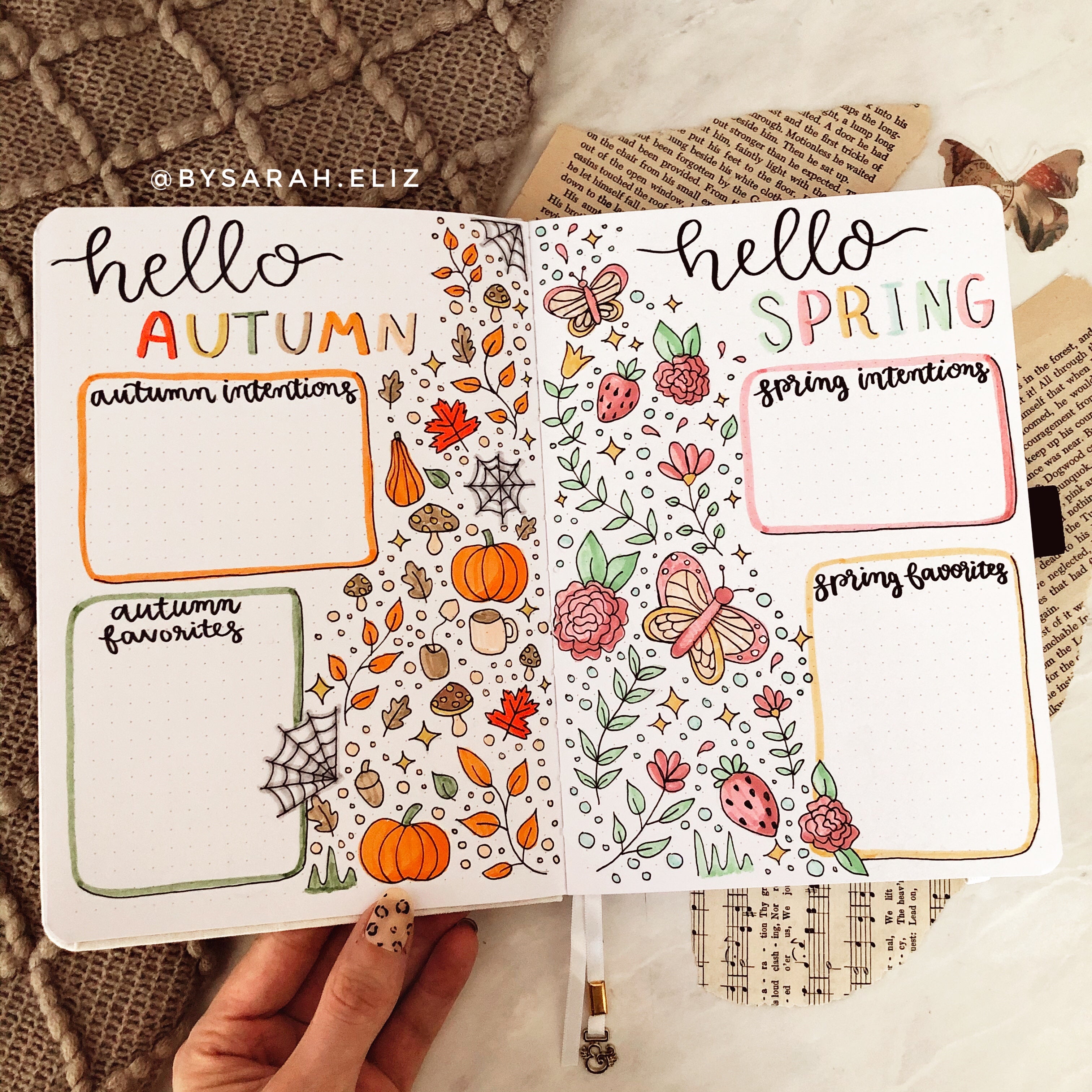 Welcoming Autumn (or Spring) in Your Bullet Journal + Free 