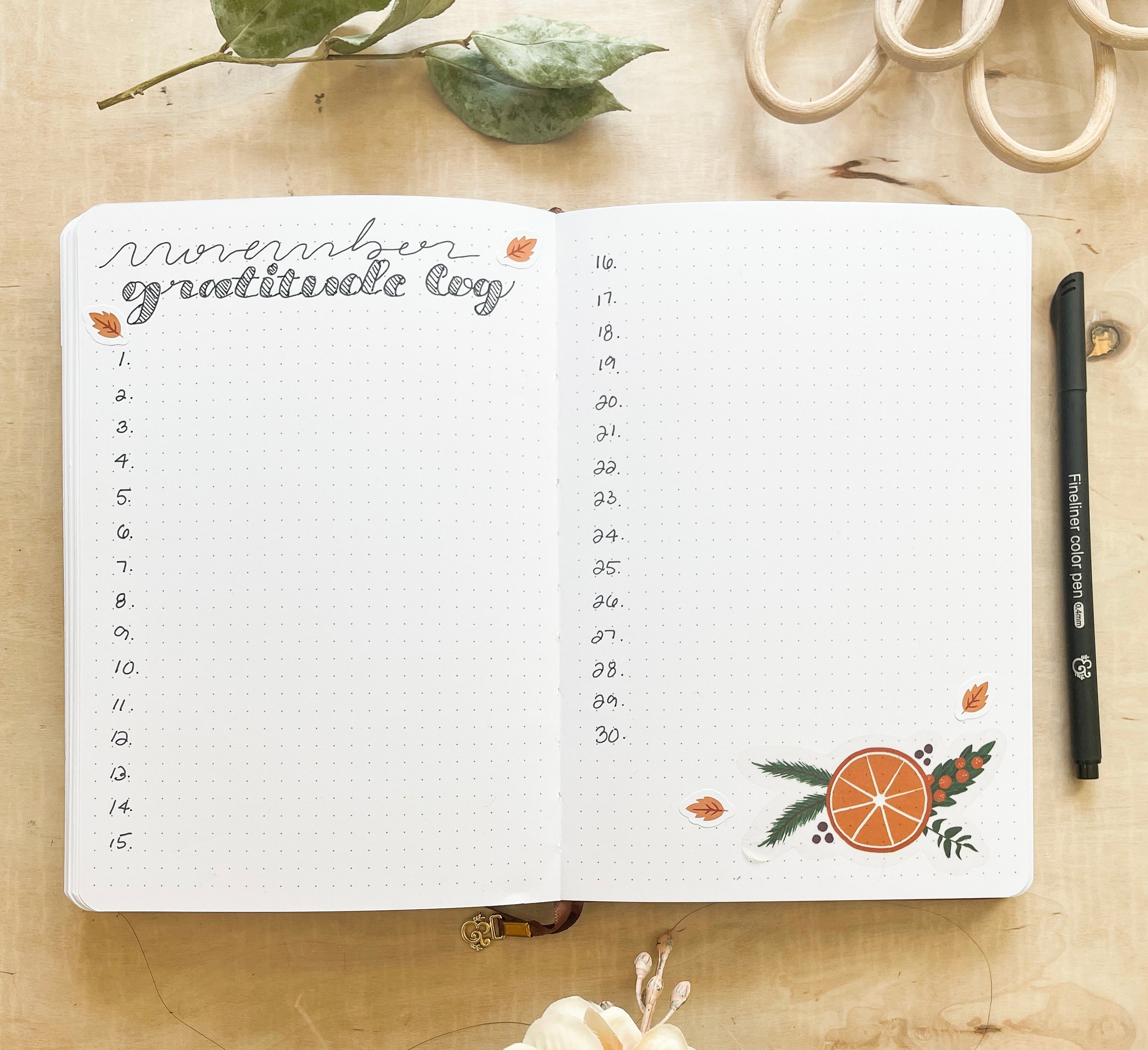 Grateful Thankful Journal, Fall Notebook - The Artsy Spot