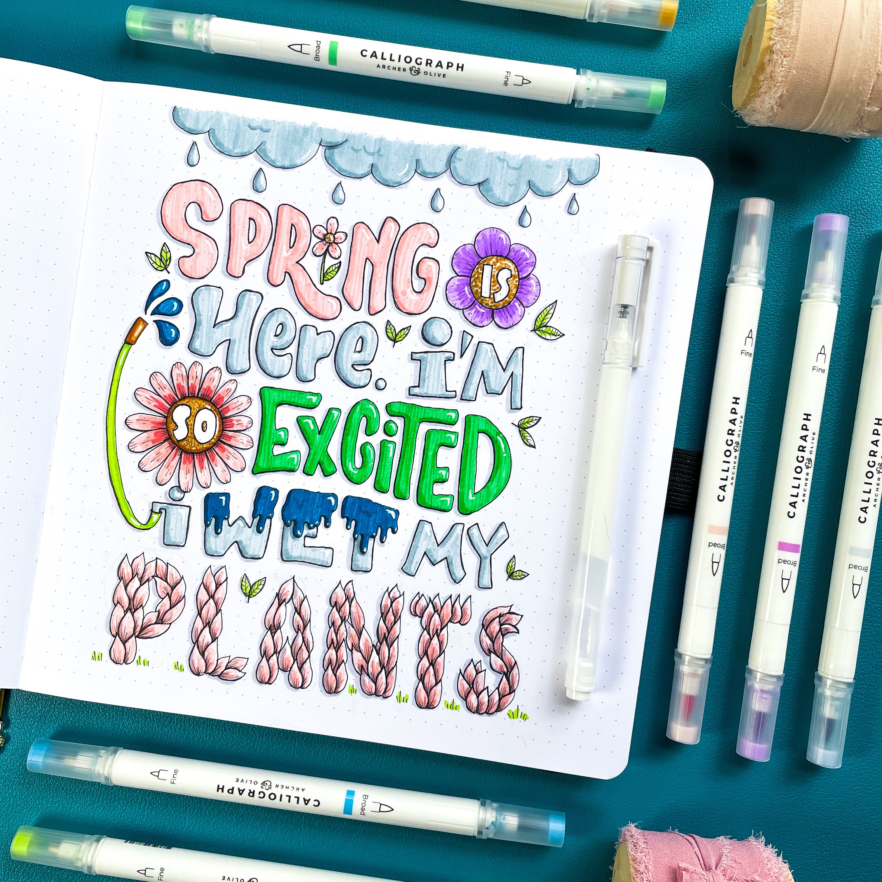 How To Add Easy Doodles To Your Lettering + Quote Pages | Archer 