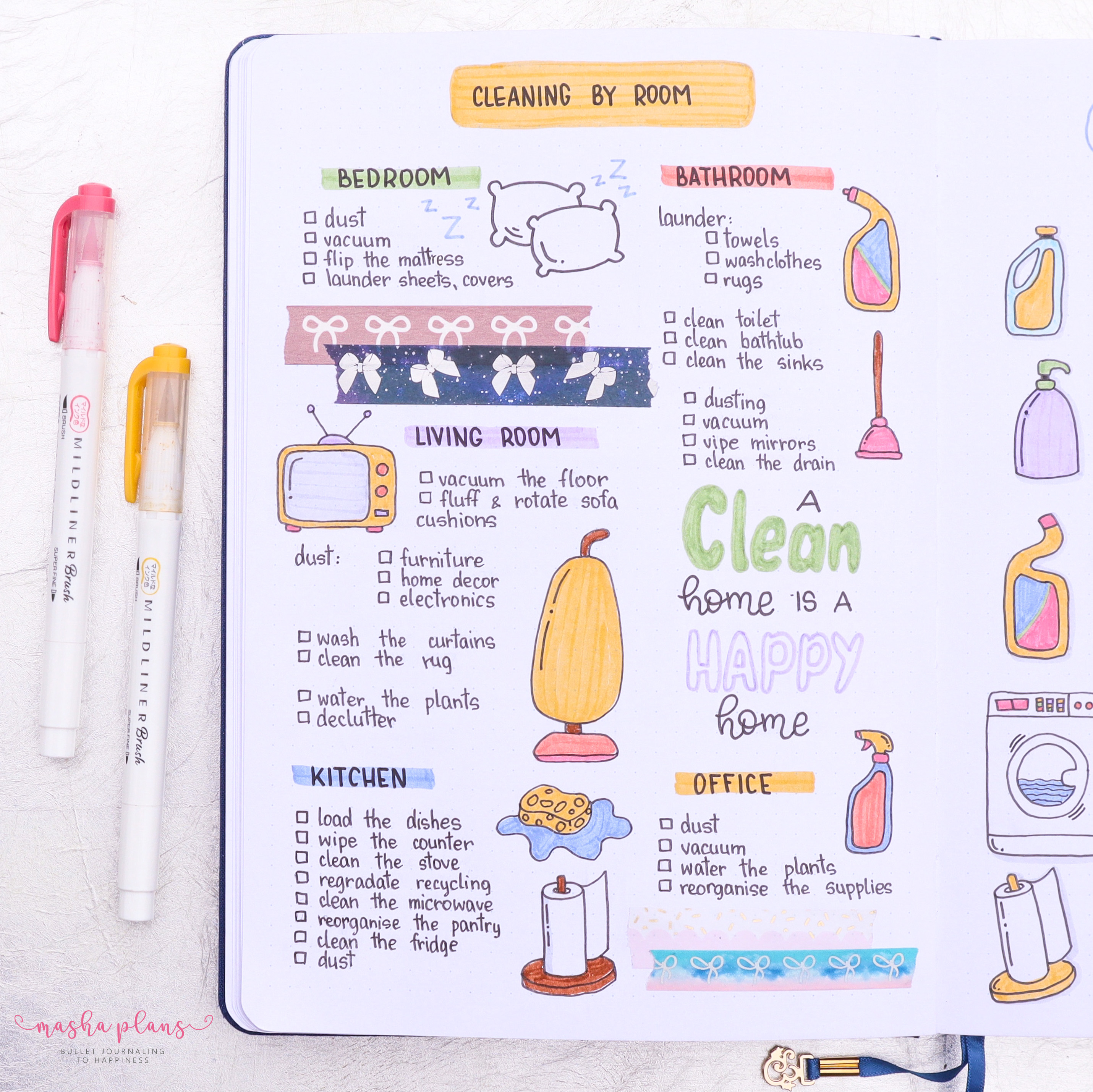 How To Use A Cleaning Tracker In Your Bullet Journal | Archer and 