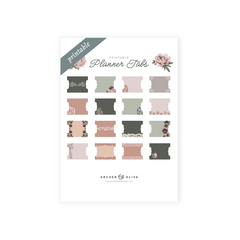 Antique Floral Printable Planner Tabs - Archer and Olive