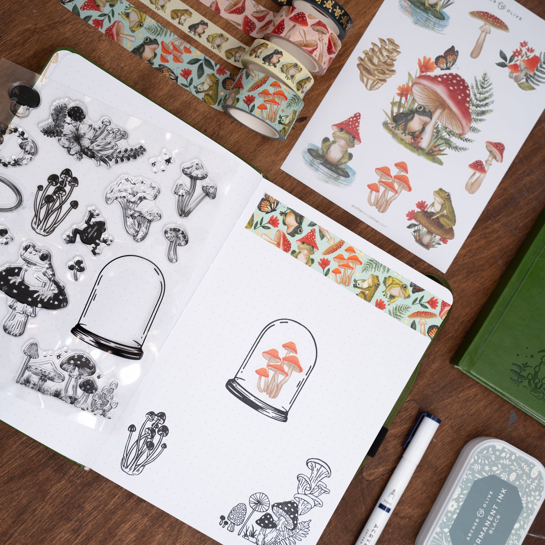 Mushroom Monarch Sticker Set - Archer and Olive