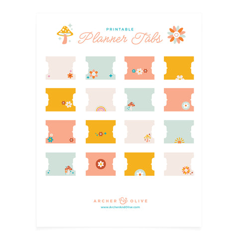 Daisy & Denim Printable Planner Tabs - Archer and Olive
