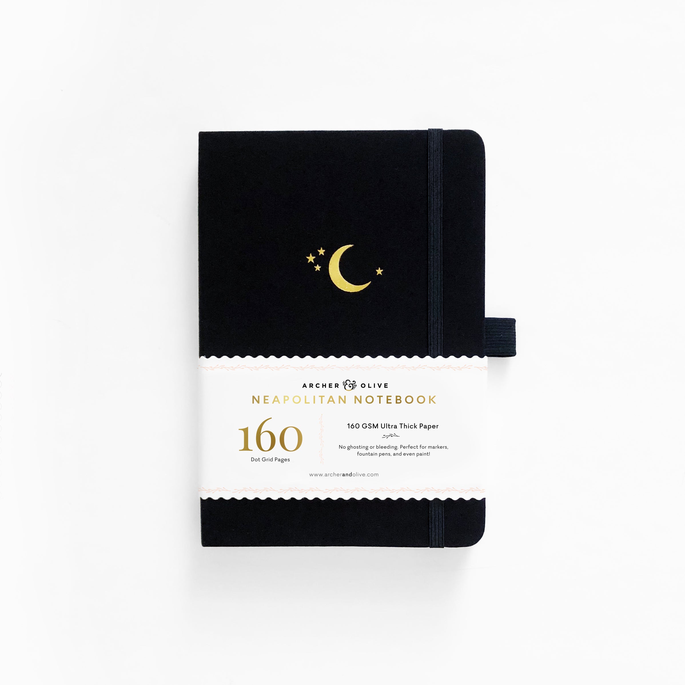 A5 Neapolitan Dot Grid Notebook: Crescent Moon