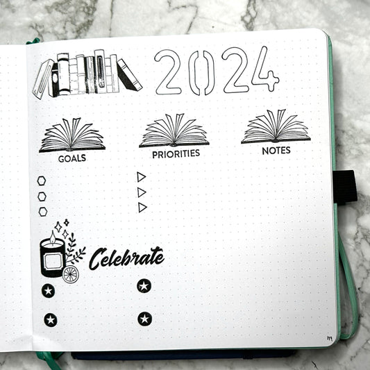 Set Up A Bullet Journal Goals, Priorities, and Celebration Page for 2024