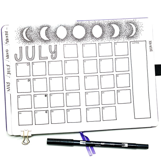 Moon Phases Monthly Layout