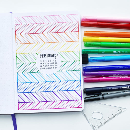 February Rainbow Pattern Cover Page Tutorial
