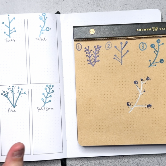 Easy Line Botanical Doodles For Your Bullet Journal or Planner