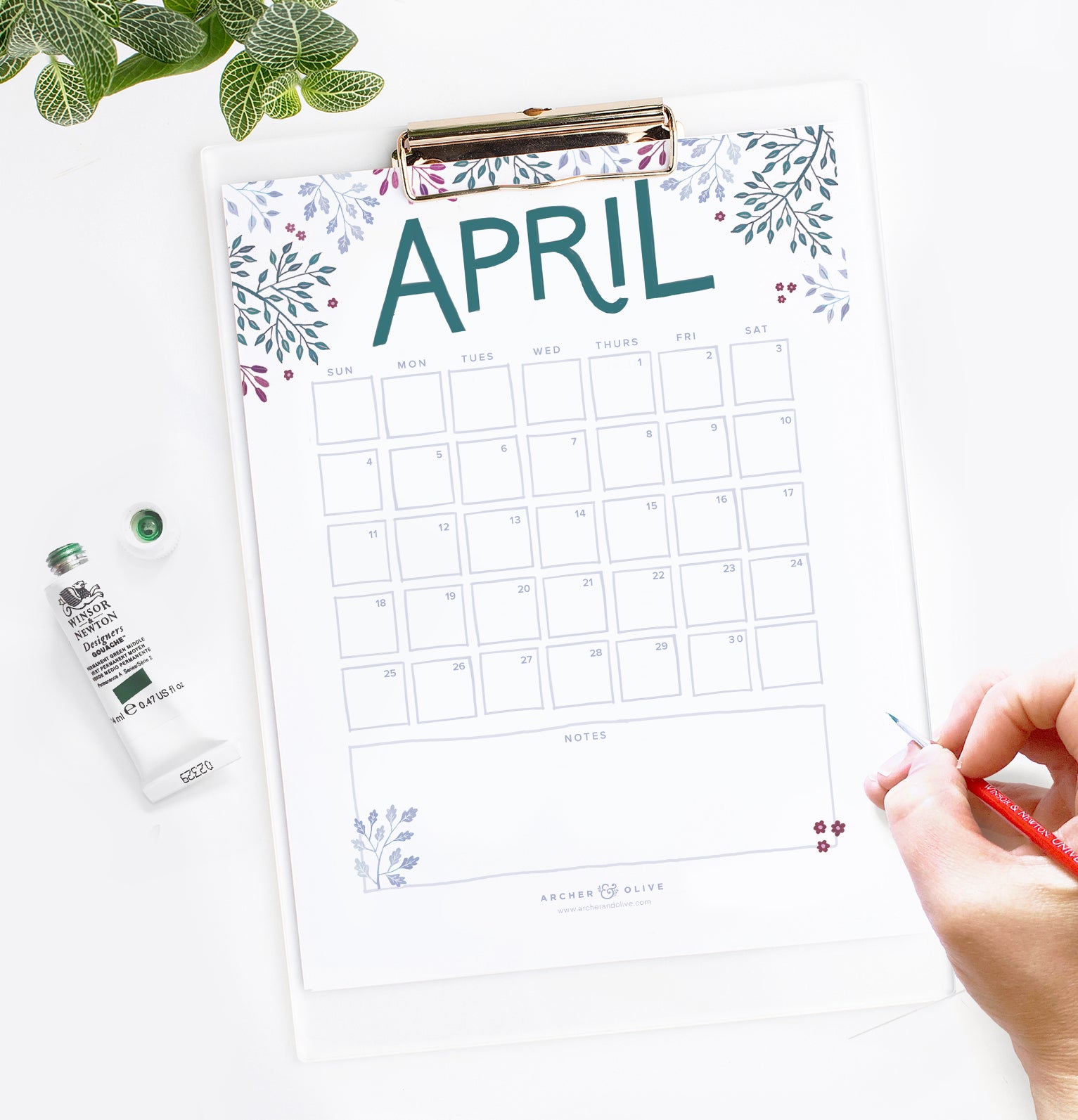 April 2021 Free Calendar Printable