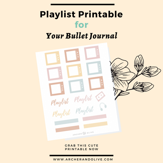 Bullet Journal Ideas: Playlist Spread + Free Printable!
