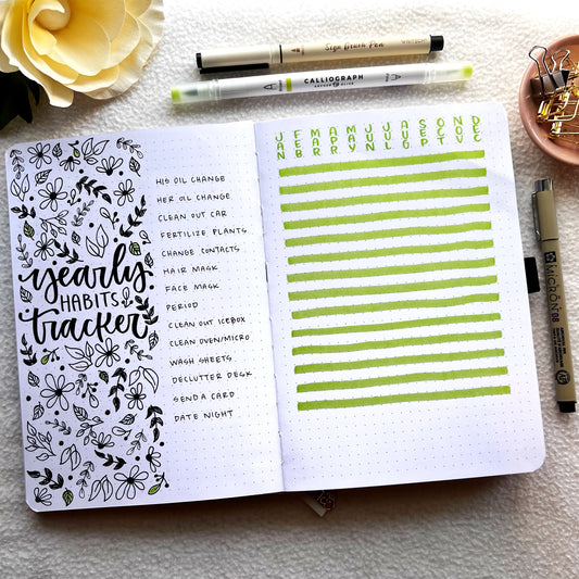 How To Create A Yearly Habit Tracker Bullet Journal Spread