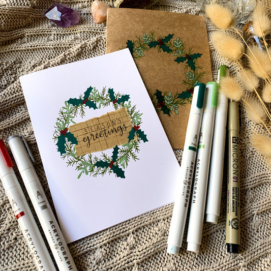 Easy Christmas Card Tutorial With Archer and Olive Acrylograph Pens