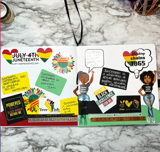 Juneteenth Bullet Journal Spread | Learning How To Be An Ally In The Community