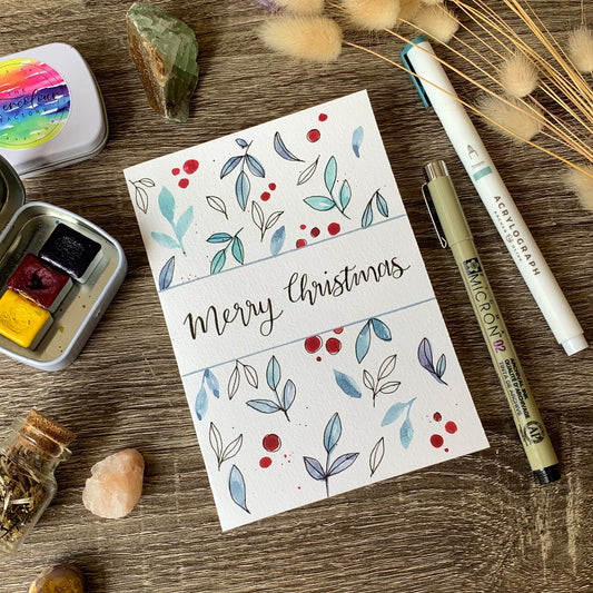 Easy Watercolor Christmas Card Tutorial For Beginners