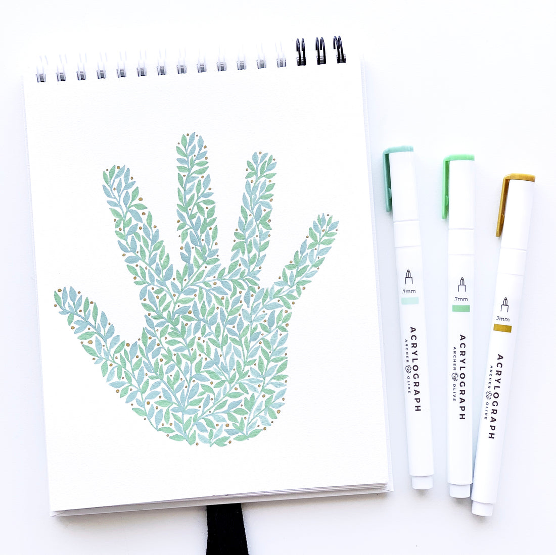 Child Hand Keepsake Project Using Spring Acrylograph Pens