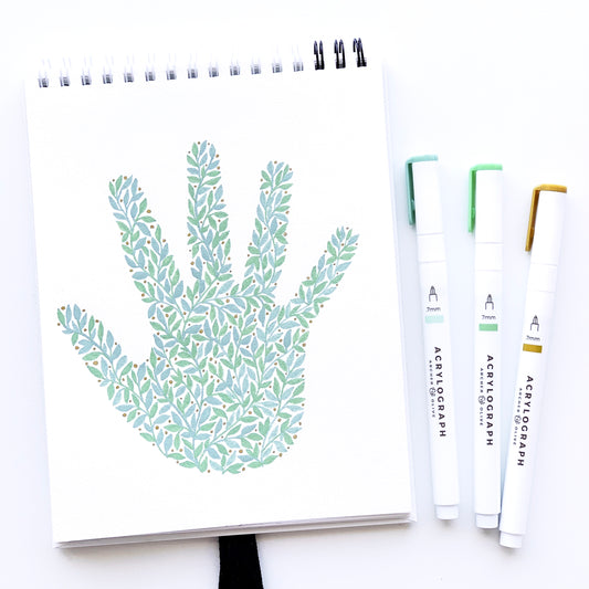 Child Hand Keepsake Project Using Spring Acrylograph Pens