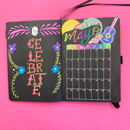 Cinco de Mayo May Cover Page in your Black out Notebook + Printable