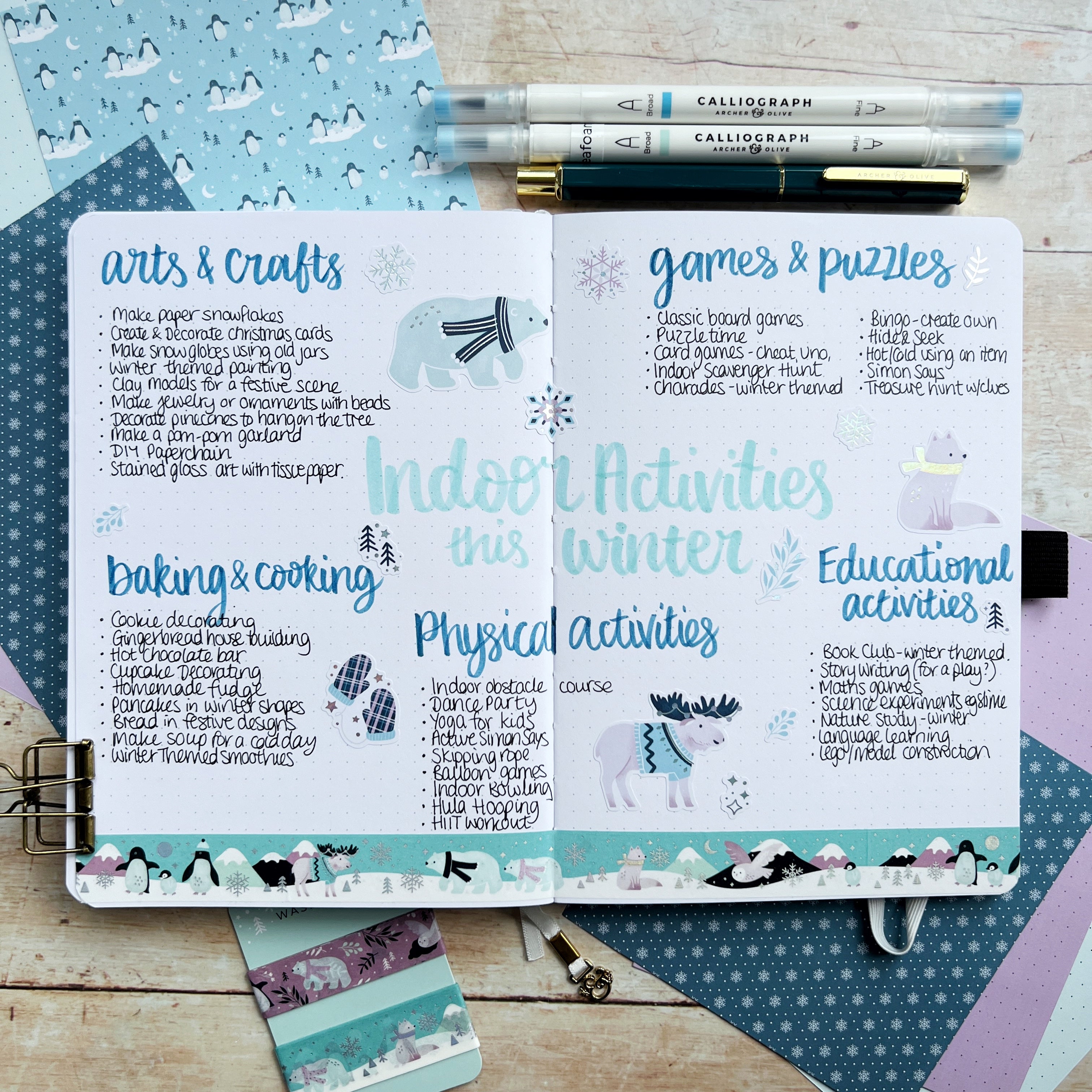 Planning Winter Activities in your Bullet Journal – Archer and Olive