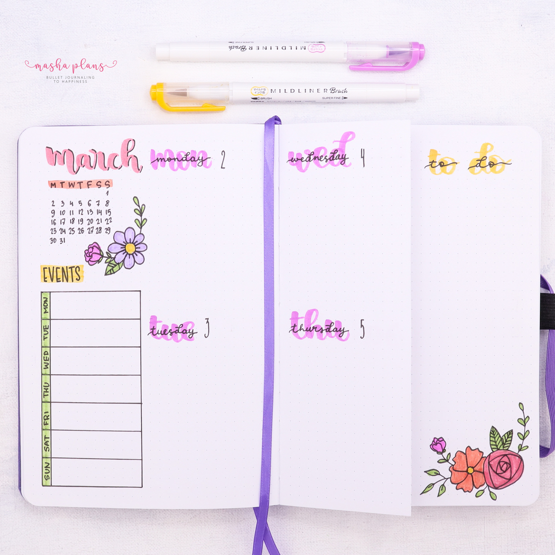 bullet journal, archer and olive, weekly log, weekly spread, masha plans, dutch door