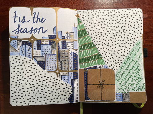 Reusing Holiday Wrapping Paper In Your Bullet Journal Spreads