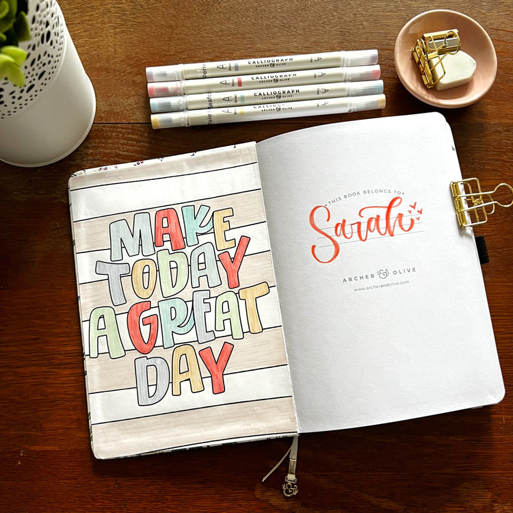 5 Ways To Decorate The Inside Cover Of Your Notebook – Archer and Olive
