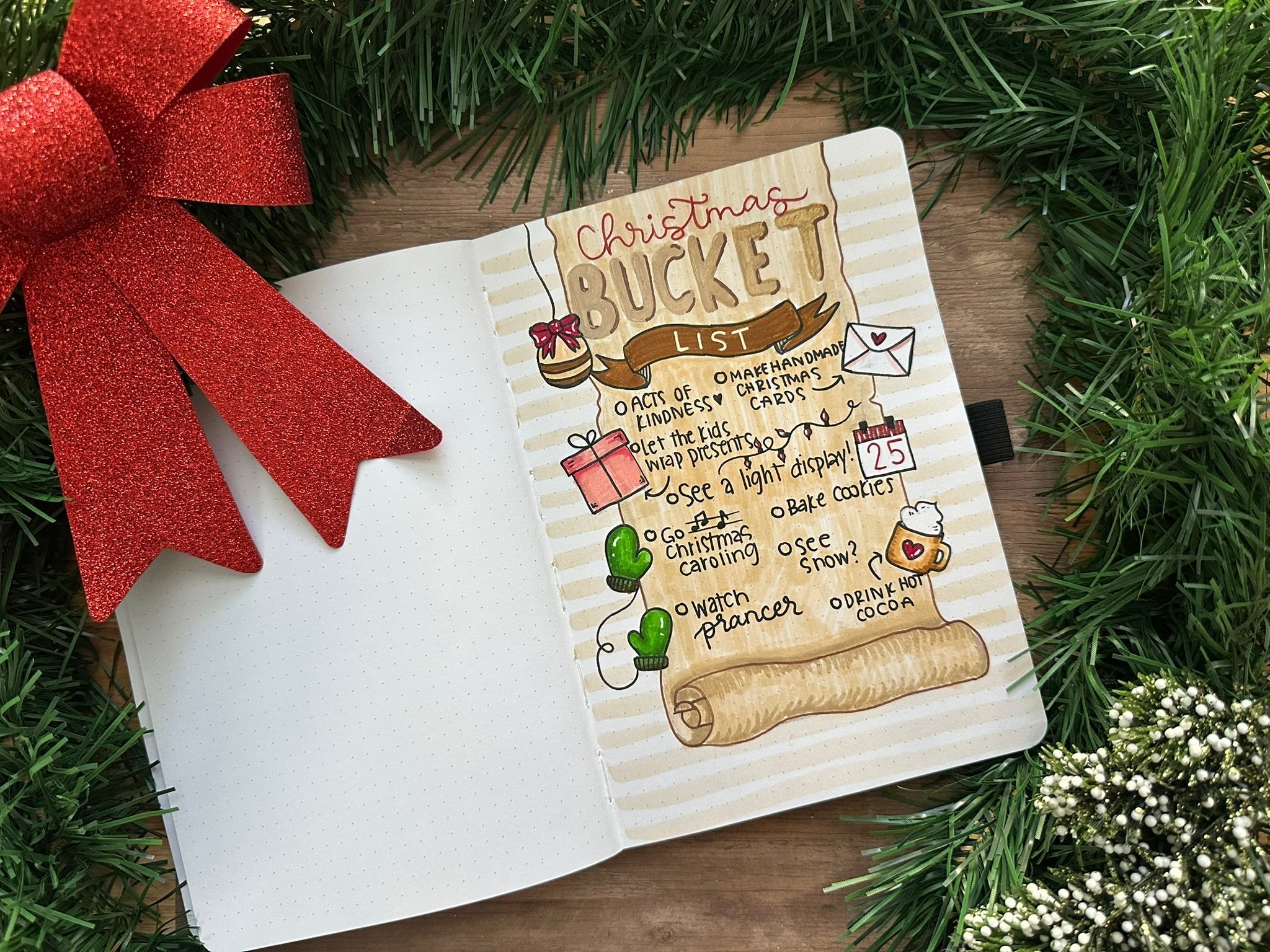 Creating a Themed Holiday Bucket List for your Bullet Journal
