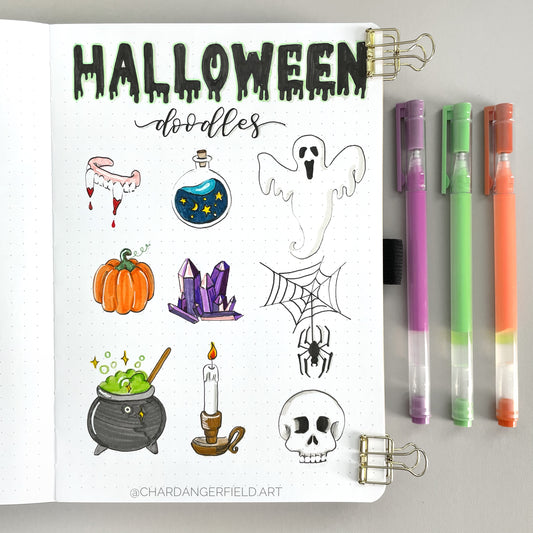 Step by Step: Easy Halloween Doodles for your Bullet Journal