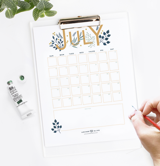 Inspiration For Your July Bullet Journal - With FREE Calendar Printable