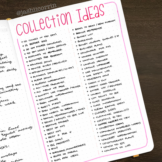 Bullet Journal Collections 101: The What, Why, How & 550+ Bujo Collection Ideas!