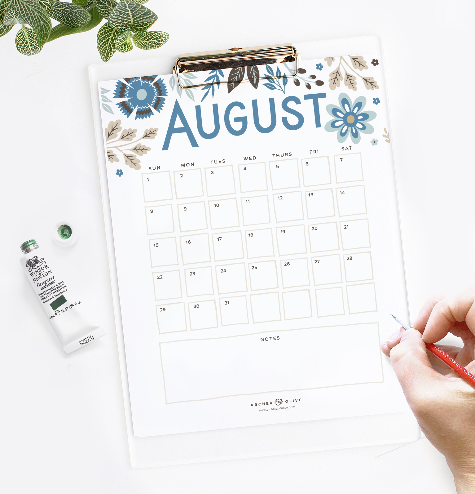 August Bullet Journal Inspiration + FREE Monthly Calendar Printable