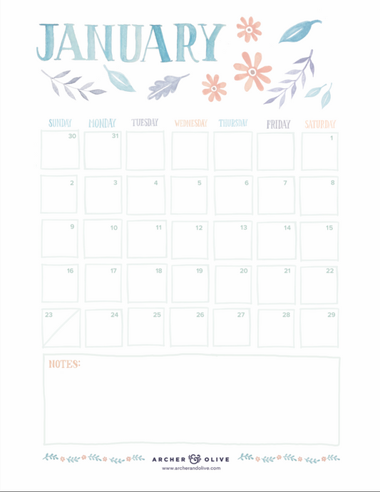 New Year + January Bullet Journal Inspiration | with FREE January 2022 Monthly Calendar Printable