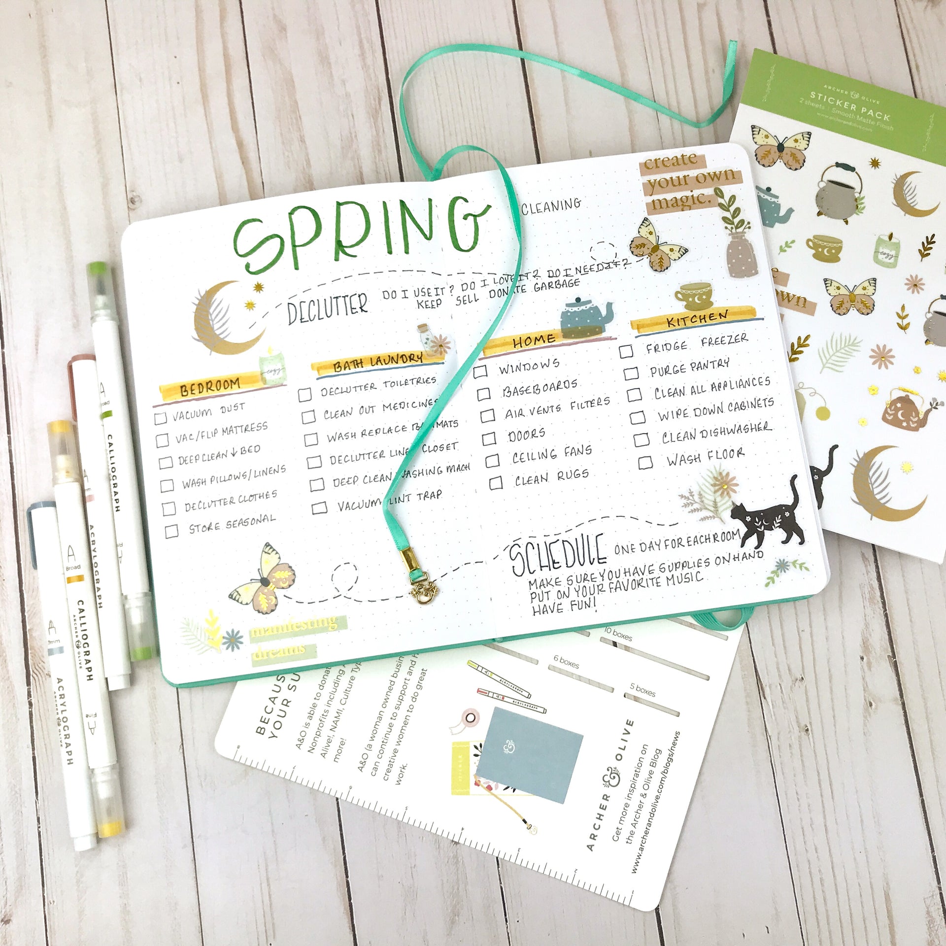 Bullet Journal Spring Cleaning Checklist Tutorial + FREE Printable!