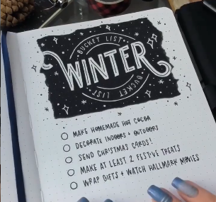 Winter Bucket List Bullet Journal Spread - With FREE Coloring Printabl ...