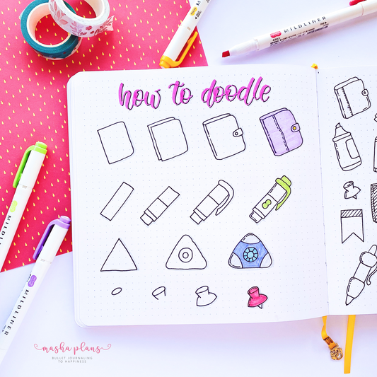 Back To School Doodle Tutorial For Your School Bullet Journal Spreads