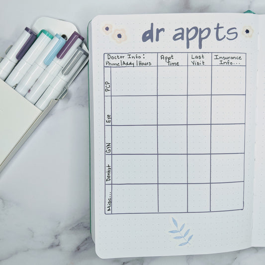 Health Tracker Spread Idea: Doctor Appointments + Printable