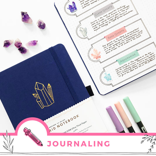 Guided Journaling With Crystals And Free Printable Meditation Cards