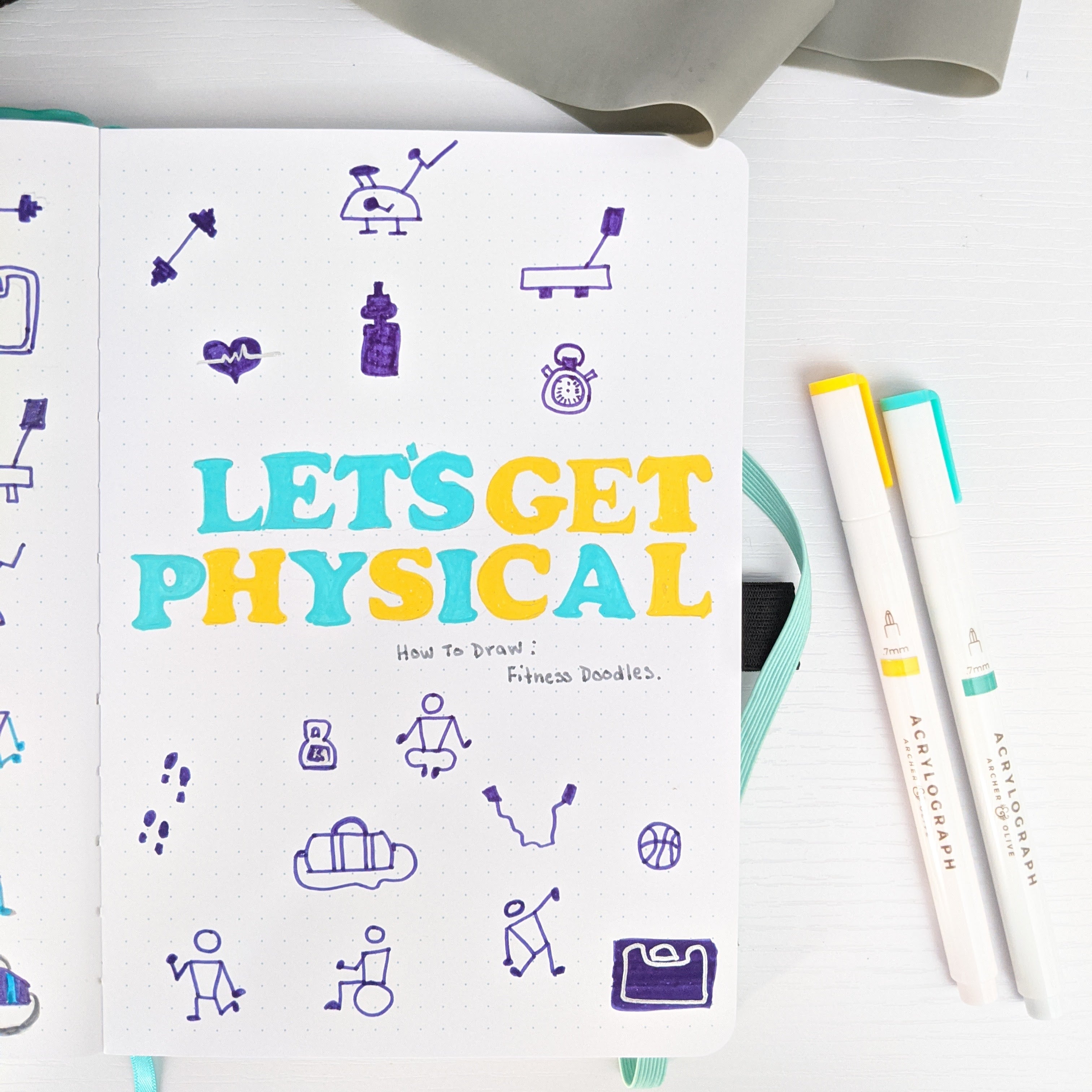 How to Draw Fitness Doodles + Free Printable! – Archer and Olive