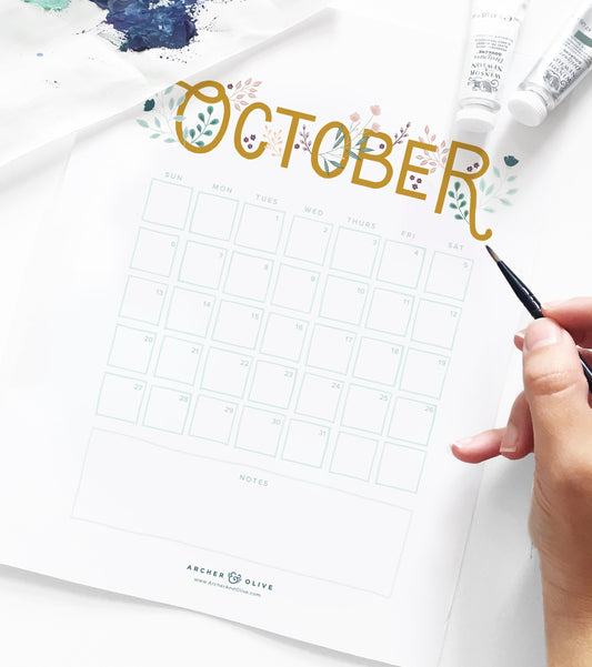 October 2019 Free Calendar Printable :-)