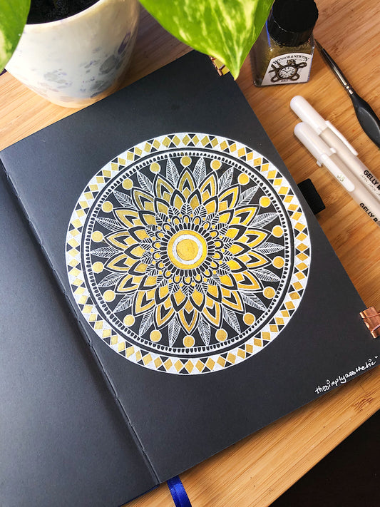 How To Make a Mandala Artwork In the Blackout Sketchbook