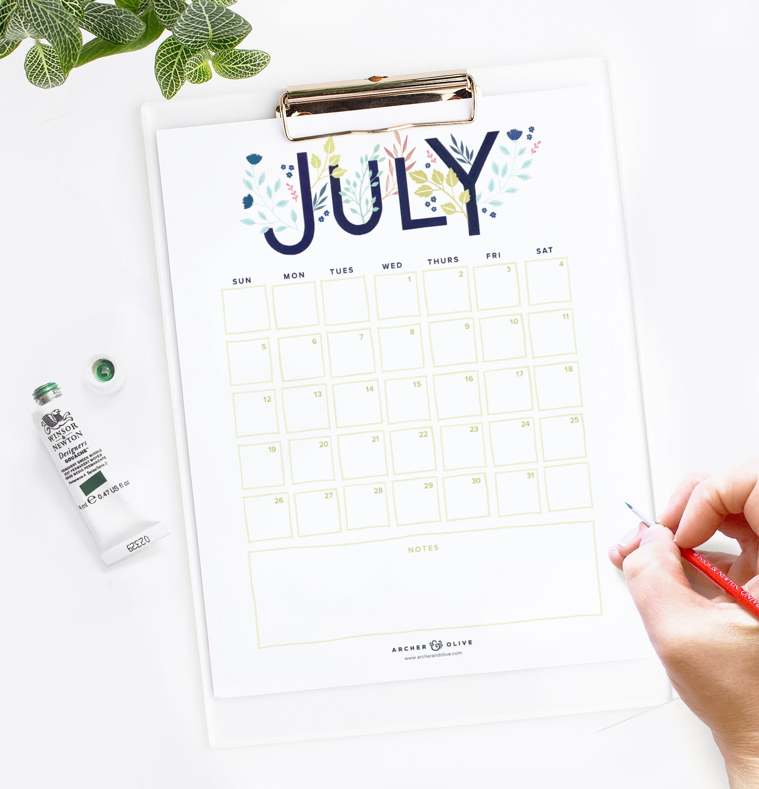 July 2020 Calendar Printable