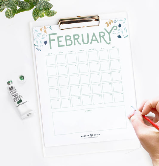 February 2020 Free Printable Calendar