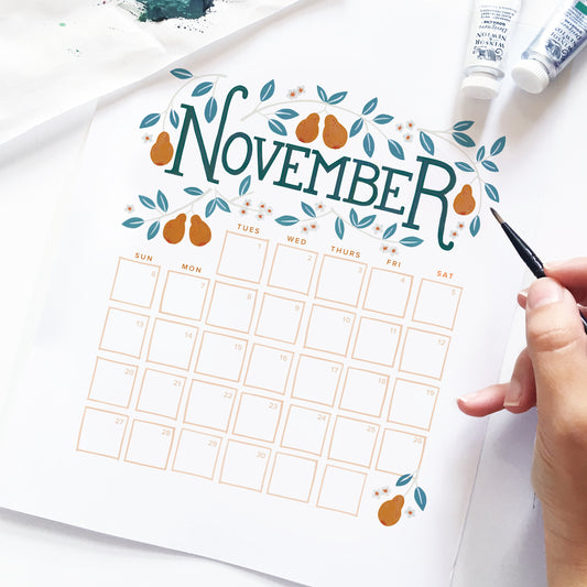 November 2016 Calendar Freebie