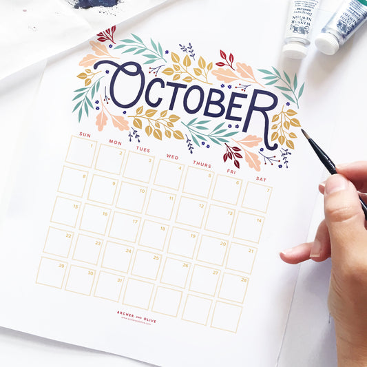 Freebie Friday - October 2017 Calendar Printable