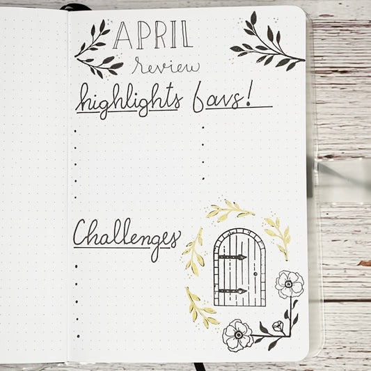 Creating A Bullet Journal Monthly Review Page With Stamps