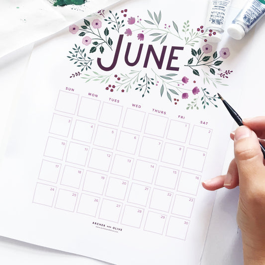 Freebie Friday - June 2018 Calendar
