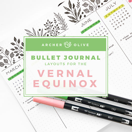 Bullet Journal Layouts for the Vernal Equinox