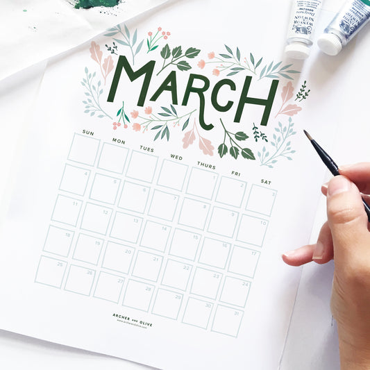 Freebie Friday - March 2018 Calendar Printable