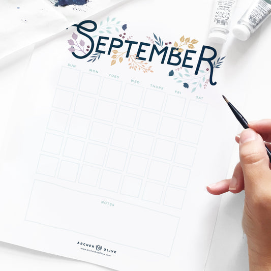 September 2019 Printable Calendar Freebie